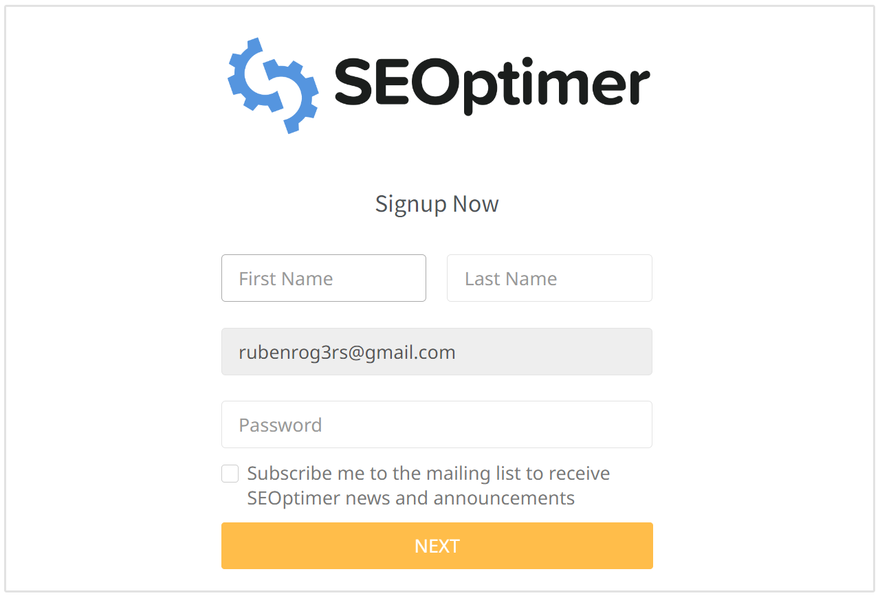 add user account on seoptimer